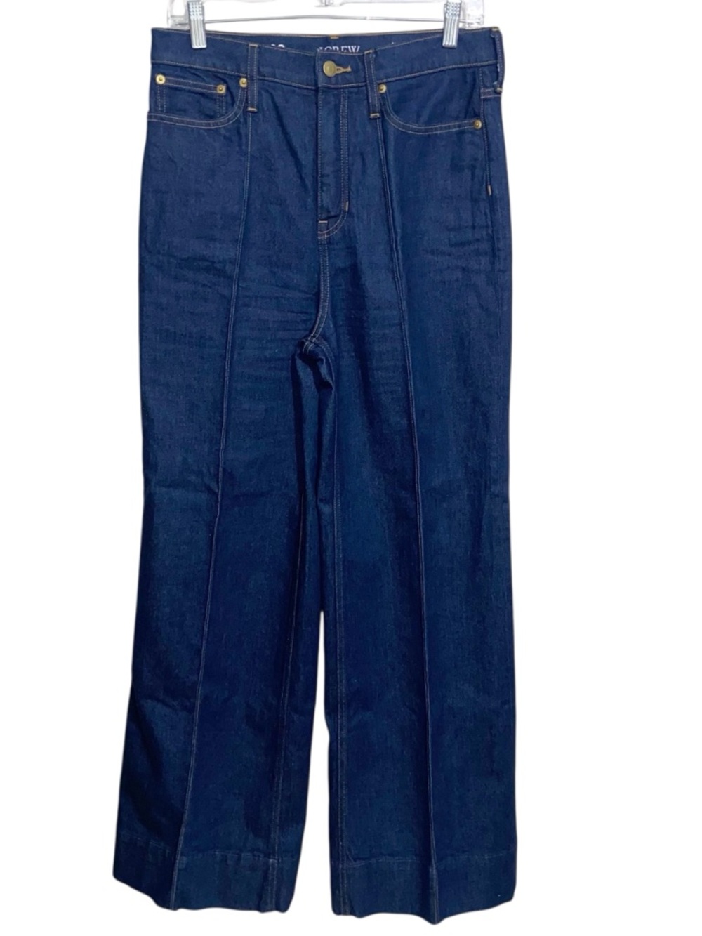 J. Crew Jeans Womens Size 29 Trouser Wide Leg Pleated Denim Nautical Dark Wash
